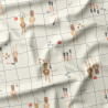 Printed Waterproof Fabric ILAPIO Ecru / Brown